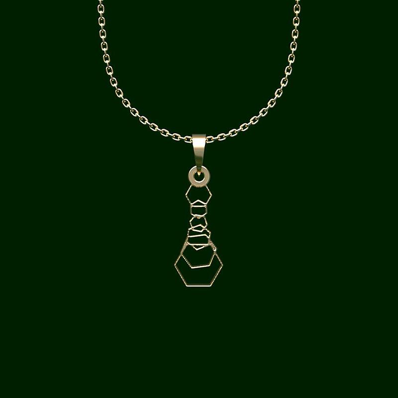 گردنبند طلا 18 عیار زنانه مدوپد مدل شش ضلعی حلقه ای کد PP1208