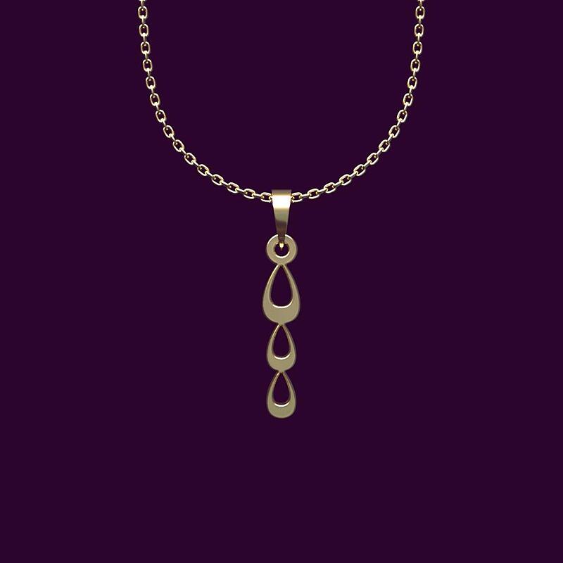 گردنبند طلا اشک 18 عیار  کد NN1097