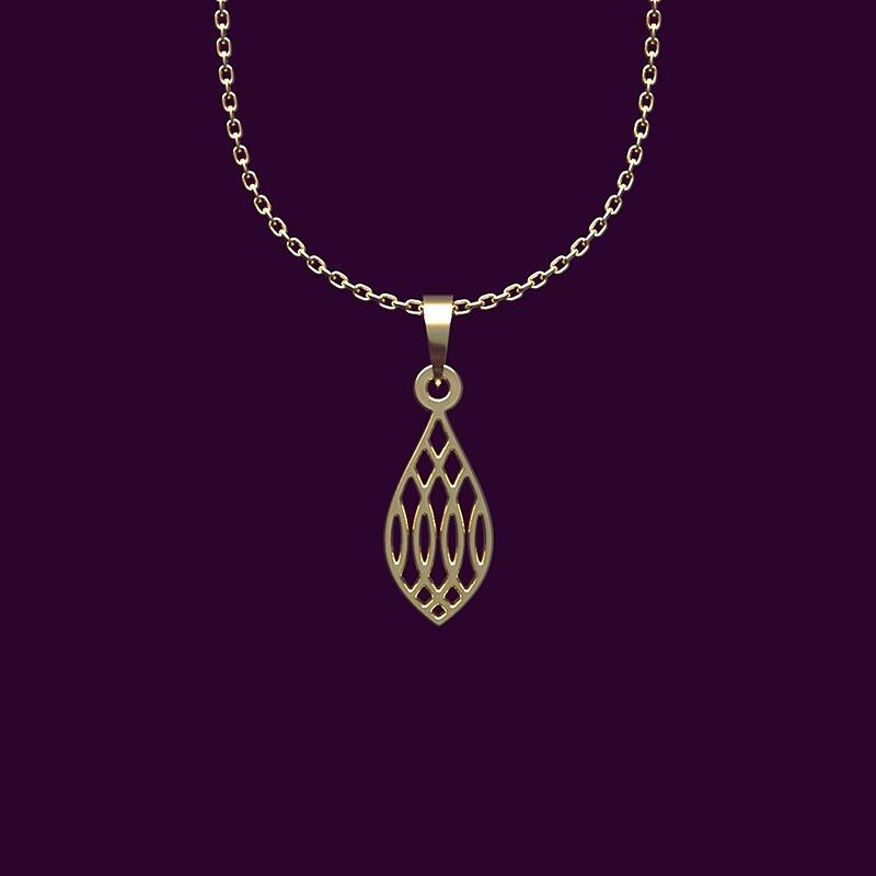 گردنبند طلا اشک 18 عیار  کد NN1185