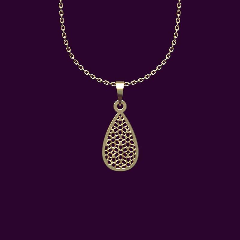 گردنبند طلا اشک 18 عیار  کد NN1247