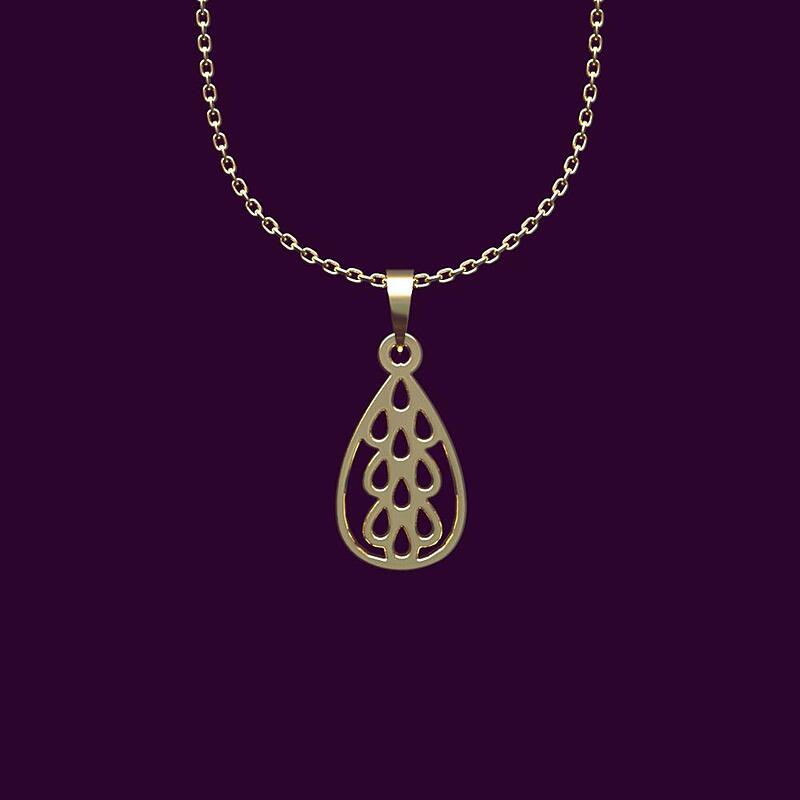 گردنبند طلا اشک 18 عیار  کد NN1253