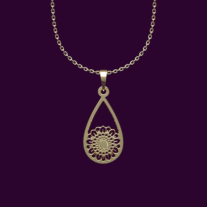 گردنبند طلا گل 18 عیار  کد NN1132