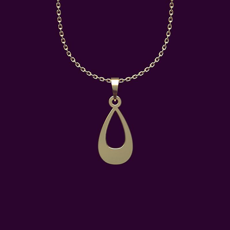 گردنبند طلا اشک 18 عیار  کد NN1209