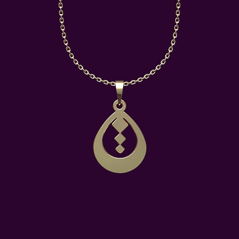 گردنبند طلا اشک 18 عیار  کد OO1049