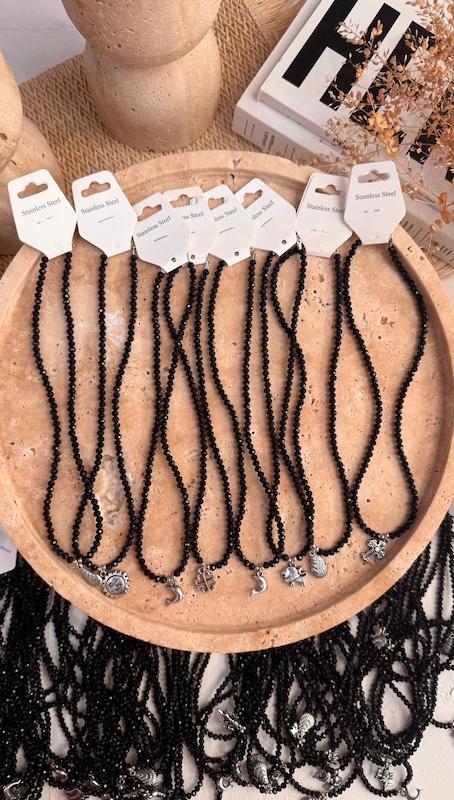 گردنبند کریستال مشکی