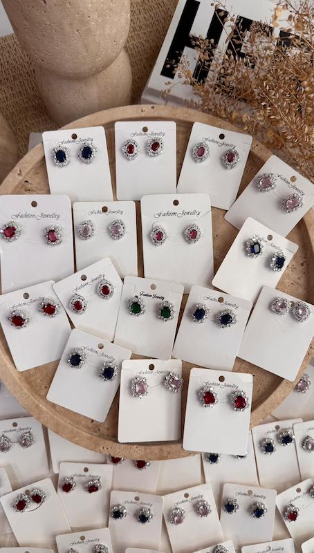 گوشواره جواهری تمام نگین