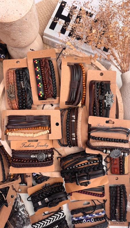 پک ۴ عددی دستبند چرم