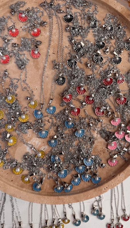 گردنبند استیل صدف مروارید