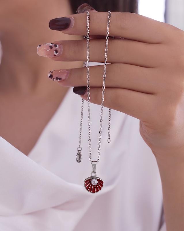 گردنبند استیل صدف 