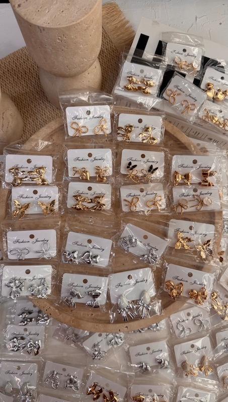 گوشواره پاپیون مینیمال استیل