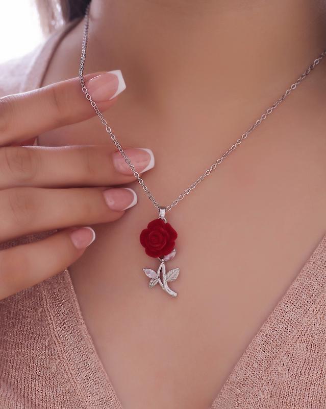 گردنبند جواهری گل رز
