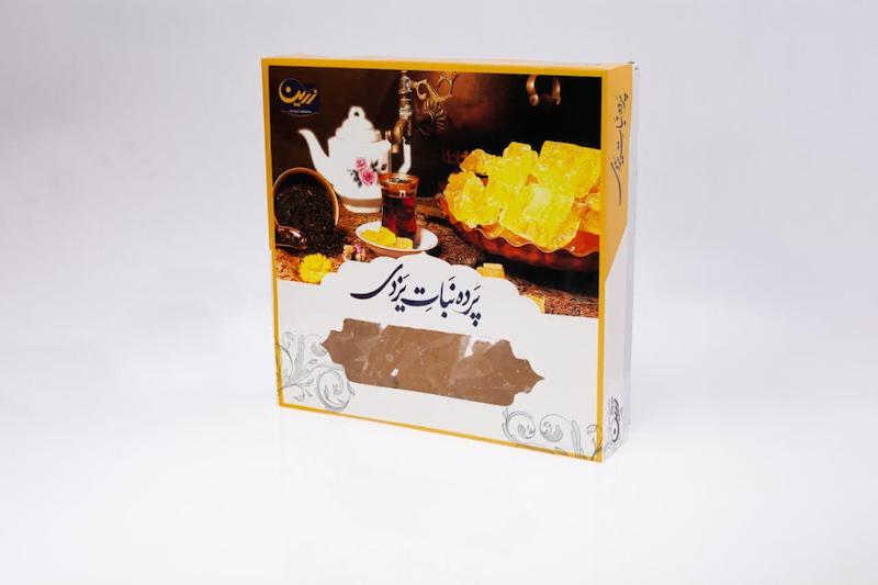 پرده نبات زعفرانی 1 کیلویی زرین یزد 