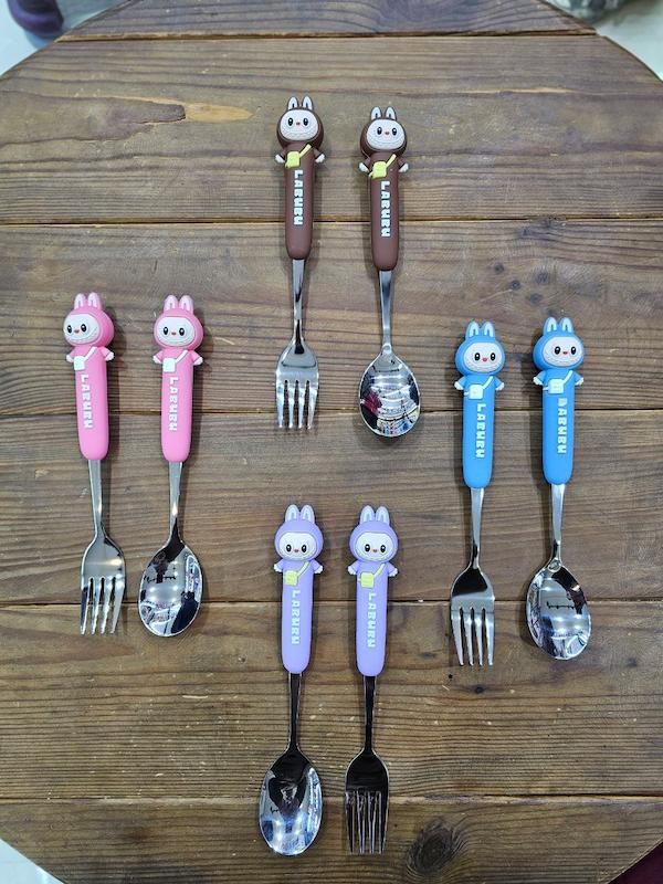 ست قاشق و چنگال استیل طرح لبوبو