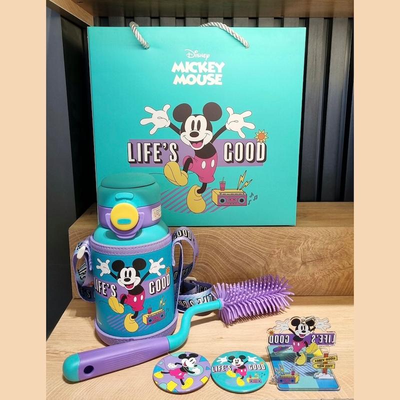 ست کادویی فلاسک کودک ۵۵۰ میل دیزنی Disney طرح میکی موس دوحالته نی‌دار و آسان‌نوش