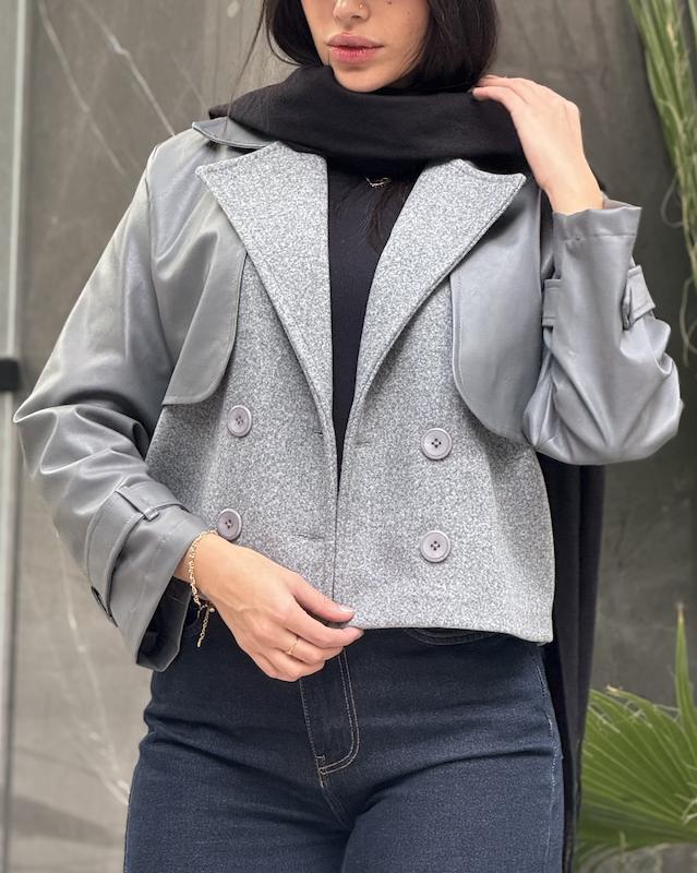 کراپ کت چرم و فوتر کد 2118