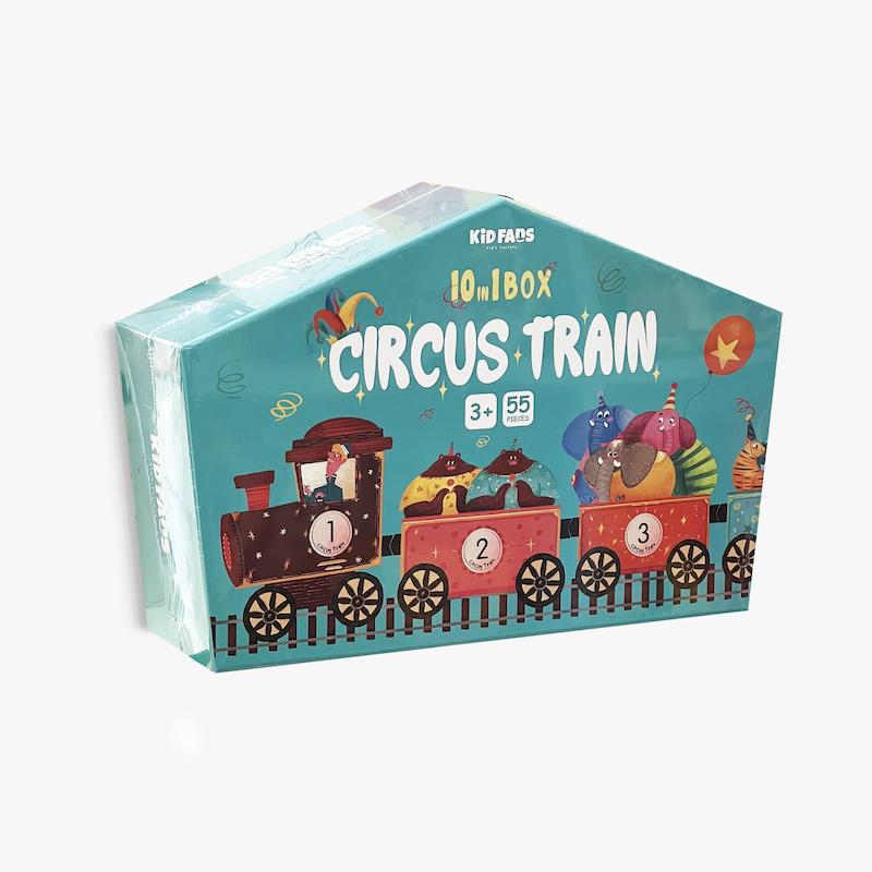  پازل قطار سیرک، پازل Circus Train، پازل کودک، پازل کودکان بالای ۳ سال، پازل ۱۰ عددی، پازل ۱۰ در ۱، پازل ۵۵ قطعه، پازل KidFans، پازل کودکانه
