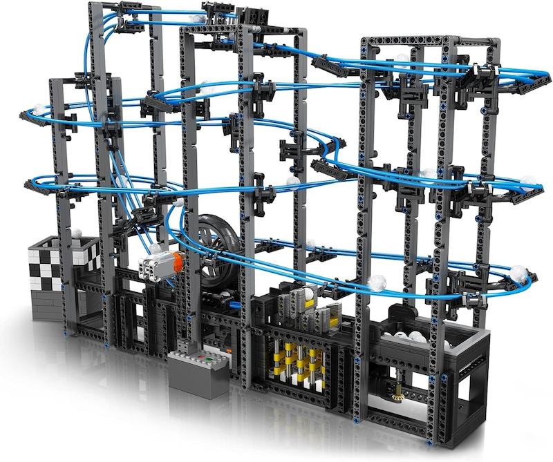 لگو کیت ساخت ترن هوایی مسابقه توپ موتوردار مولدکینگ 2438 قطعه آیتم Mouldking Marble Run 26002