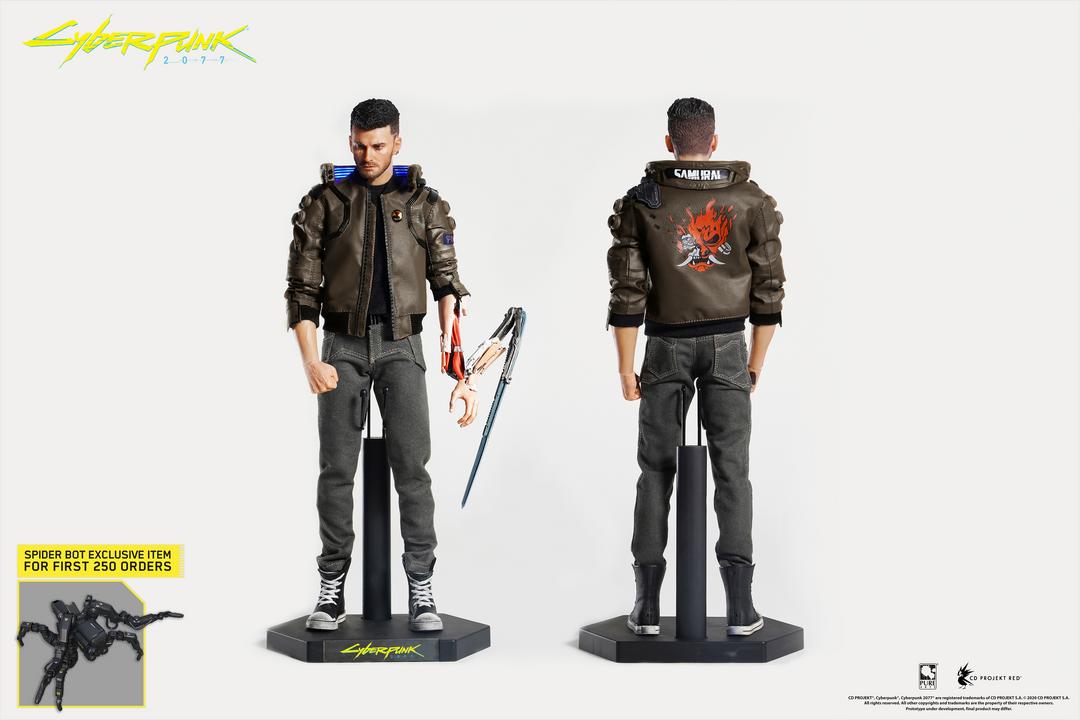 اکشن فیگور سایبرپانک مقیاس ۱/۶ کف کفش و یقه چراغدار پیورآرت Cyberpunk2077 v male 1/6 Articualted figure