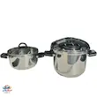 زودپز دوقلو اویز EVIZ مدل Gray-3001 | ست 4 و 6 لیتری استیل ضدزنگ با درب لمسی و تکنولوژی جدید ترکیه ای