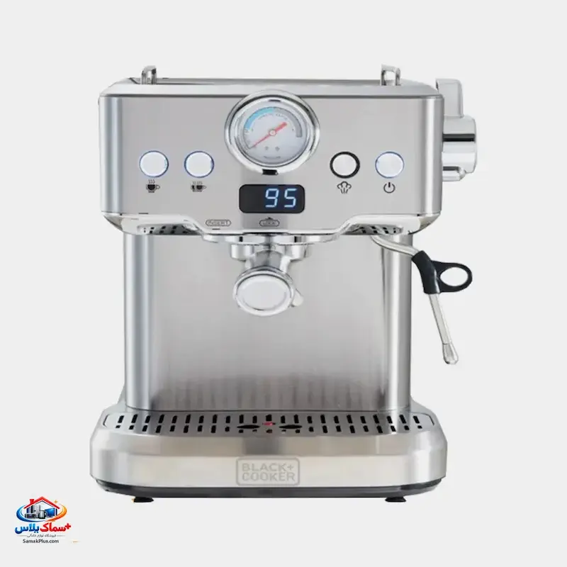 اسپرسوساز نیمه صنعتی بلک کوکر مدل BC-001CM | اسپرسوساز 20 بار با مخزن شیر، سیستم فوم شیر و گرم‌کن فنجان