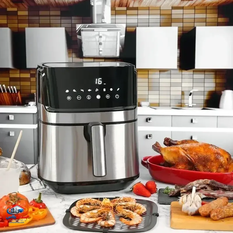 خرید سرخ کن بدون روغن 10 لیتری بلک کوکر مدل BC-85AF | هواپز دیجیتال دو المنت با آب‌پاش و فناوری گردش هوای سریع