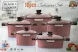 خرید سرویس قابلمه 10 پارچه گرانیتی مربع بلک کوکر Black Cooker | سرویس قابلمه نچسب با طراحی مدرن