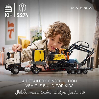 لگو سری تکنیک مدل کامیون ولوو FMX و بیل مکانیکی الکتریکی EC230 - LEGO Technic Volvo FMX Truck and EC230 Electric Excavator 42175