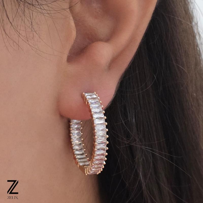 گوشواره حلقه‌ای تنیسی ژوپینگ زنانه کد ۱۳۳۰