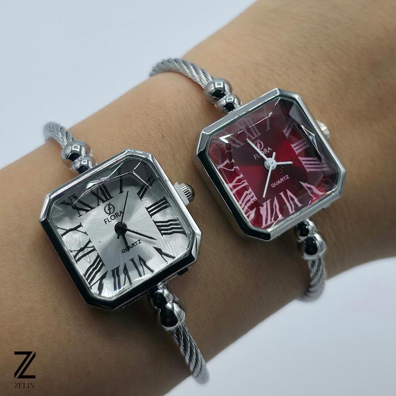 ساعت مچی فلورا بنگلی زنانه مربع کد ۱۱۰۹