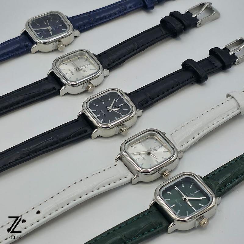 ساعت مچی فلورا چرمی مینیمال زنانه مربع کد ۱۱۱۶