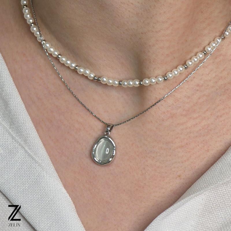 گردنبند استیل زنانه کد ۱۱۵۰