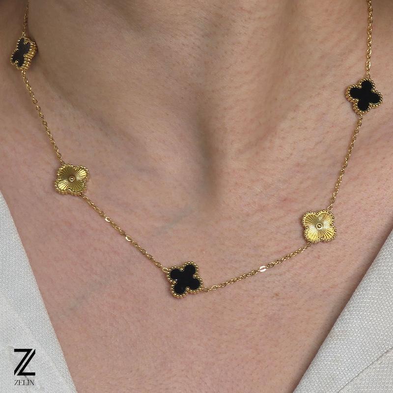 گردنبند ونکلیف دو رنگ زنانه کد ۱۱۳۶