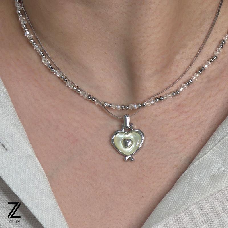 گردنبند قلب استیل زنانه کد ۱۱۲۷