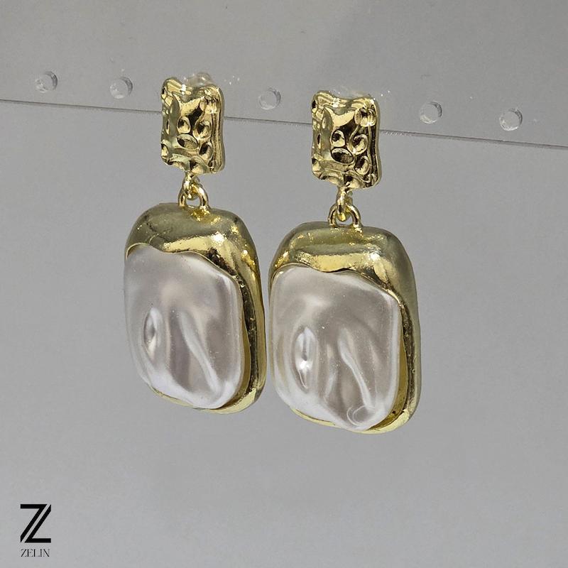 گوشواره مینیمال صدفی کد ۱۰۹۶