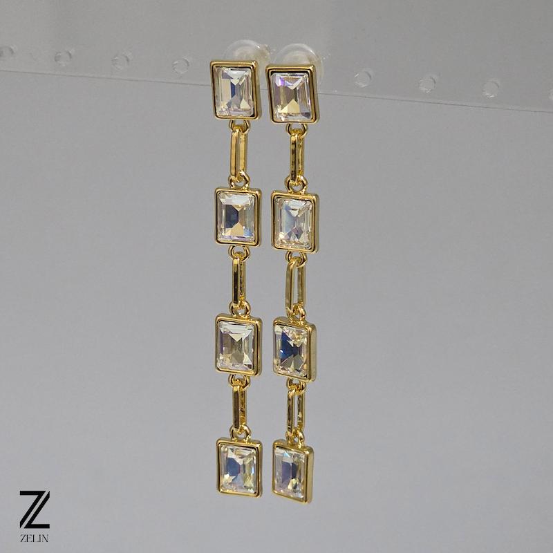 گوشواره نگینی مستطیلی کد ۱۱۷۴