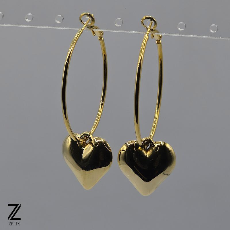 گوشواره آویز قلب کد ۱۱۷۶