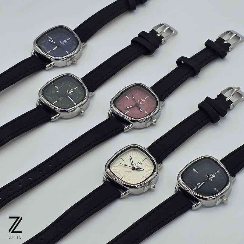 ساعت مچی فلورا دفرمه بند چرمی زنانه کد ۱۲۶۴