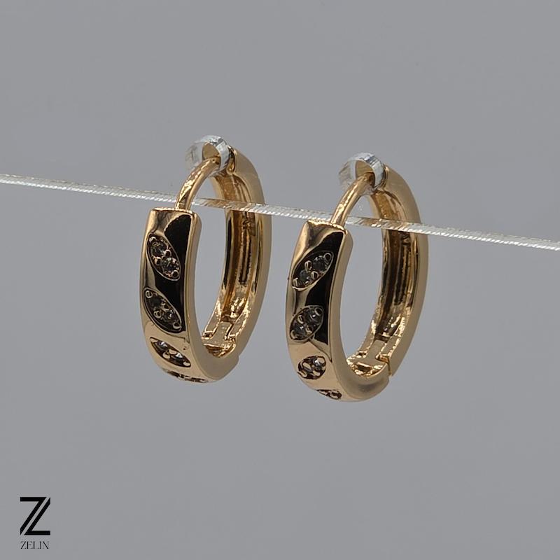 گوشواره حلقه‌ ای نگین‌دار ژوپینگ کد ۱۱۸۸