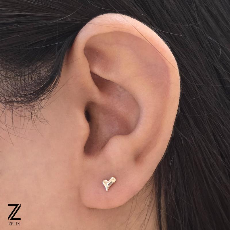 گوشواره قلب ظریف ژوپینگ کد ۱۱۹۰