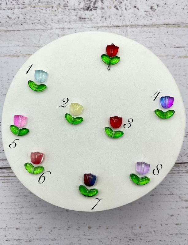 ست بین کاری گل لاله و برگ