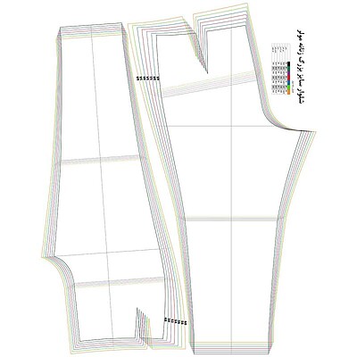 الگو خیاطی شلوار زنانه مدل پلاس سایز متد مولر سایز 48 تا 60