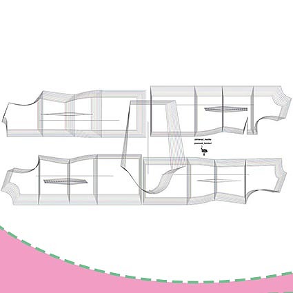 الگو خیاطی مانتو تجاری رگالی و پنس دار سایز 36 تا 54 (متد تجاری)