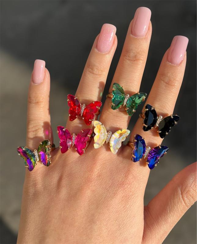 انگشتر طرح سوارسکی رنگ طلایی