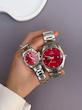 ساعت مچی زنانه مردانه ست امگا قرمز نگینی کلاسیک لوکس OMEGA