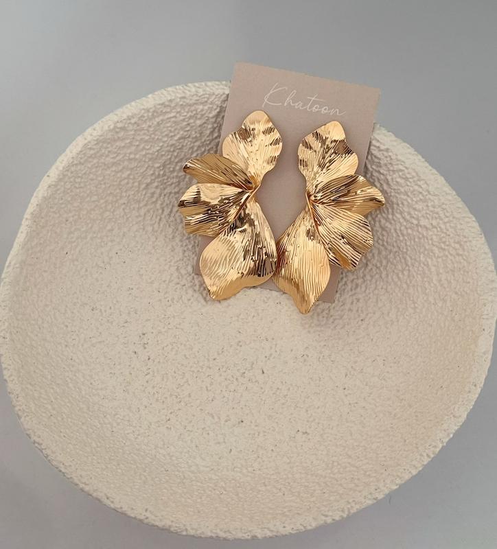 گوشواره گل نیمه گلد