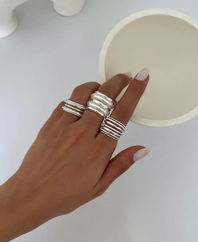 انگشترای چندلاین آبکاری نقره