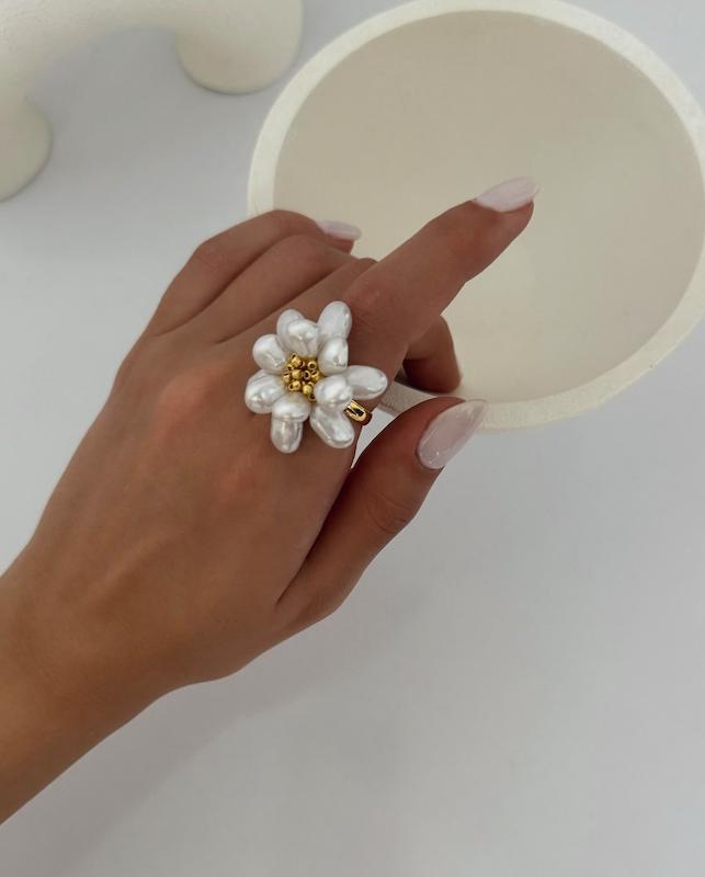 انگشتر گل مروارید خوشه ای