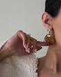 گوشواره اشکی بزرگ صدف قهوه ای