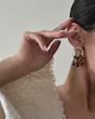 گوشواره سه مثلث صدف قهوه ای