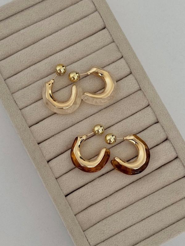گوشواره صدفی حلقه دفرمه گوی